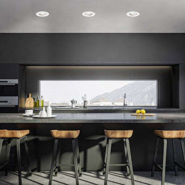 Briloner LED ugradbeni reflektor 7602 serija 3 IP65 3.000 K bijeli, prigušiva, Bijela, kupaonica, Plastika, Okrugla ugradna svjetla