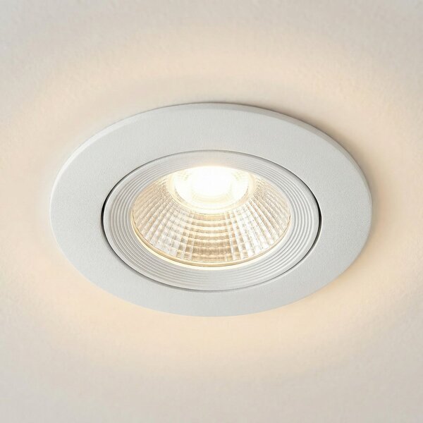 Sigor LED ugradbeni stropni reflektor Diled, Ø 8,5 cm, 6 W, 3000 K, bijeli, prigušiva, Bijela, Dnevni boravak/blagovaonica, Aluminij, Okrugla ugradna svjetla
