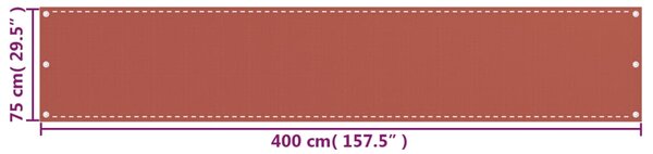 Balkonski zastor terakota 75 x 400 cm HDPE - Smeđa / 75 x 400 cm
