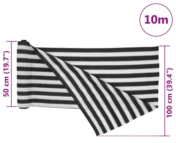 Mreža za privatnost antracit i bijela 1x10 m HDPE 150 g/m² - Antracitno siva / 1 x 10 m (150 g)