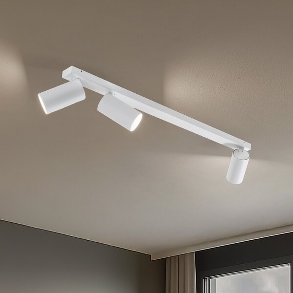 Nowodvorski Lighting Stropni reflektor Mono III, 3 žarulje, bijela, duljina 84 cm, GU10, prigušiva, Bijela, Dnevni boravak/blagovaonica, Metal
