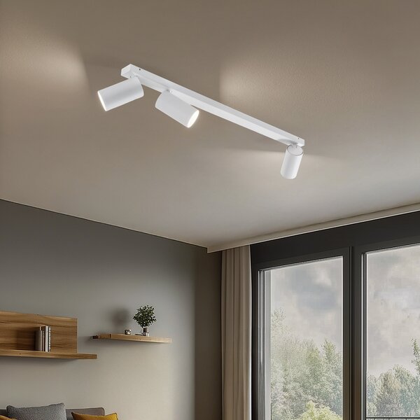 Nowodvorski Lighting Stropni reflektor Mono III, 3 žarulje, bijela, duljina 84 cm, GU10, prigušiva, Bijela, Dnevni boravak/blagovaonica, Metal