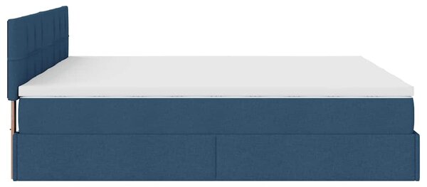 Ottoman krevet s madracima plavi 160x200 cm tkanina - Plava / 160 x 200 cm