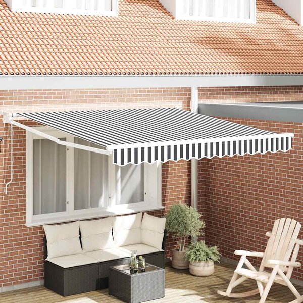 Uvlačiva tenda antracit i bijela 3x2,5 m tkanina i aluminij - Antracitno siva / 3 x 2.5 m