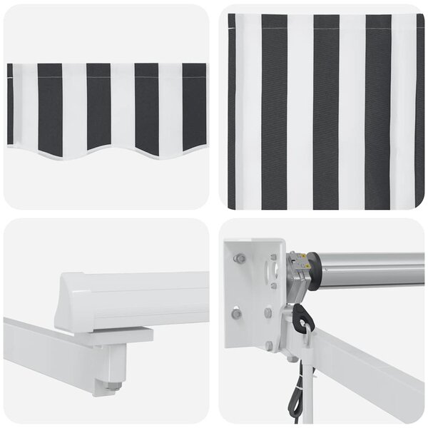Uvlačiva tenda antracit i bijela 3x2,5 m tkanina i aluminij - Antracitno siva / 3 x 2.5 m