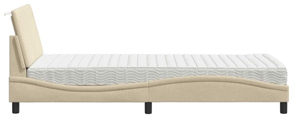 Krevet s madracem Hanko krem 80 x 200 cm od tkanine - Krema / 80 x 200 cm