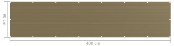 Balkonski zastor smeđe-sivi 90 x 400 cm HDPE - Tupe / 90 x 400 cm