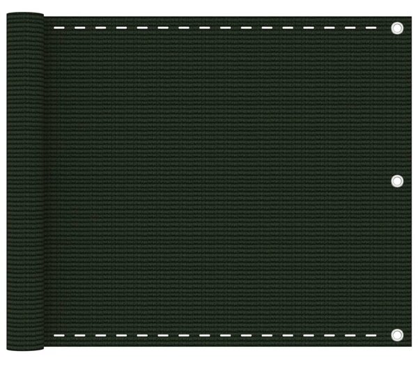 Balkonski zastor tamnozeleni 75 x 300 cm HDPE - Zelena / 75 x 300 cm