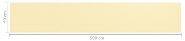 Balkonski zastor bež 90 x 500 cm HDPE - Bež / 90 x 500 cm