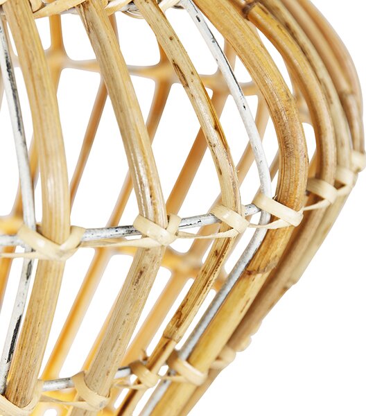 Rustikalna podna lampa trostativ bambus s bijelom - Canna Diamond