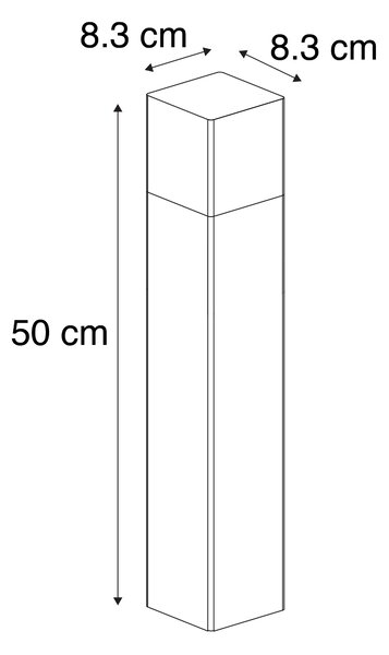 Stojeća vanjska svjetiljka crna 50 cm IP44 s dimnim staklom - Denmark