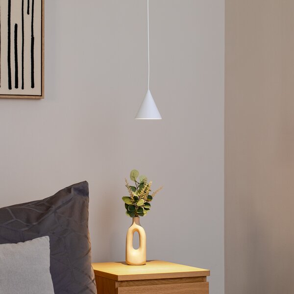 Nowodvorski Lighting ZENITH viseća svjetiljka, bijela, Ø 11 cm, metal, GU10, prigušiva, Bijela, Dnevni boravak/blagovaonica, Metal