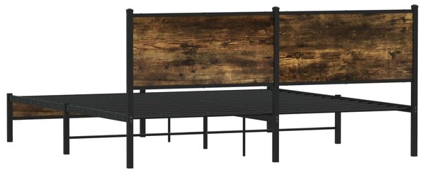 Metalni okvir kreveta bez madraca boja hrasta 160x200 cm - Smeđa / 160 x 200 cm