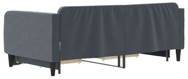 Dnevni krevet s pomoćnim ležajem i ladicama bez madraca tamno siva 90x190 cm - Siva / 90 x 190 cm