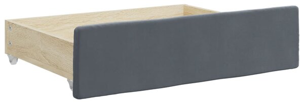 Dnevni krevet na razvlačenje tamnosivi 80 x 200 cm baršunasti - Siva / 80 x 200 cm