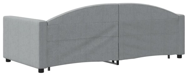 Dnevni krevet s pomoćnim ležajem i ladicama bez madraca svijetlosiva 100x190 cm - Siva / N/A