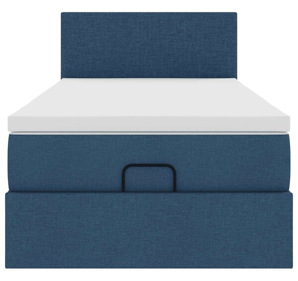 Ottoman krevet s madracem plavi 80x200 cm tkanina - Plava / 80 x 200 cm
