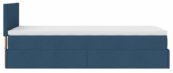 Ottoman krevet s madracem plavi 80x200 cm tkanina - Plava / 80 x 200 cm