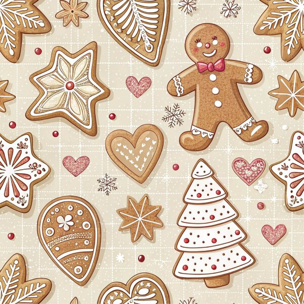 Pamučna posteljina GINGERBREAD JOY bež Dimenzije posteljine: 70 x 90 cm | 140 x 200 cm