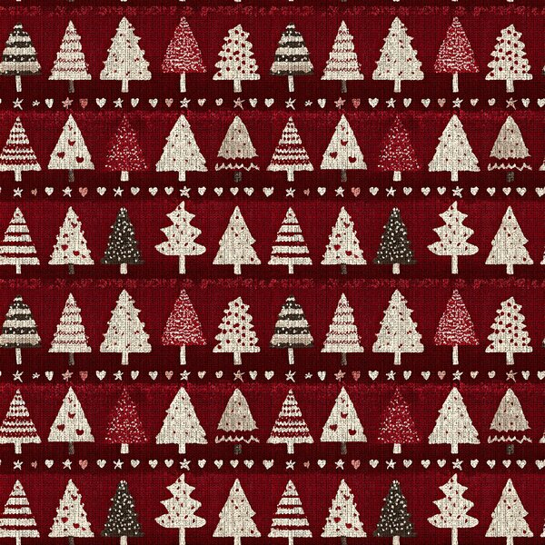 Pamučna posteljina BURGUNDY TREES vinska crvena Dimenzije posteljine: 70 x 90 cm | 140 x 200 cm