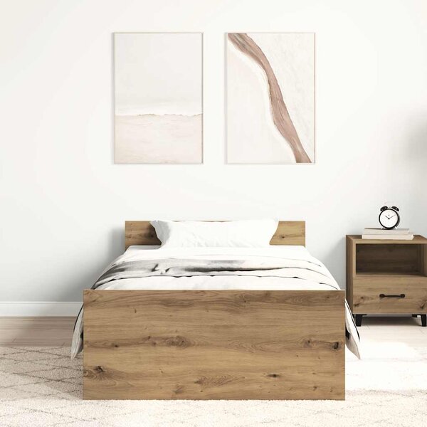 Okvir kreveta bez madraca Artisan hrast 75x190 cm Inženirsko drvo - Smeđa / 75 x 190 cm