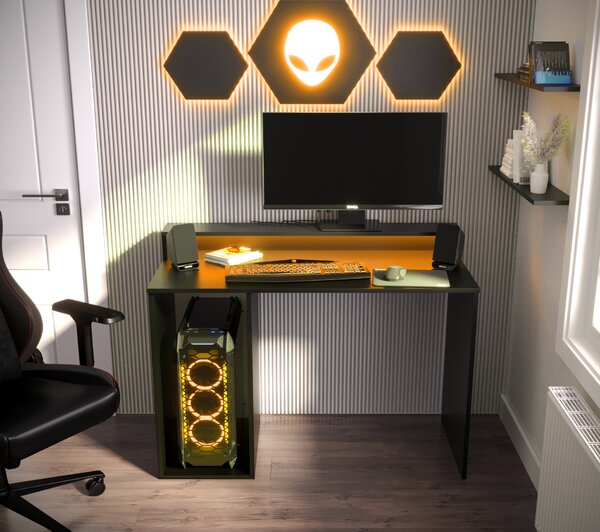 Gaming PC stol Garrick 2 (crna) (s LED RGB rasvjetom)