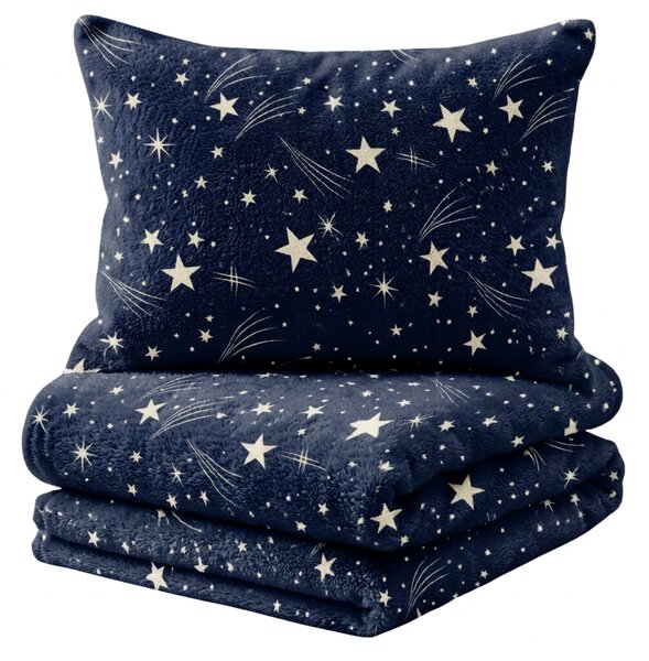 Posteljina mikropliš STARLIGHT tamno plava Dimenzije posteljine: 70 x 90 cm | 140 x 220 cm