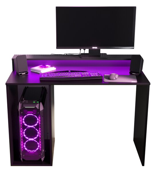 Gaming PC stol Garrick 2 (crna) (s LED RGB rasvjetom)