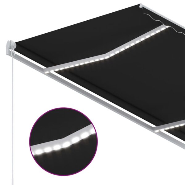 Tenda na ručno uvlačenje s LED svjetlima 350 x 250 cm antracit - Antracitno siva / 350 x 250 cm