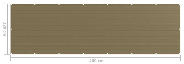 Balkonski zastor smeđe-sivi 120 x 400 cm HDPE - Tupe / 120 x 400 cm