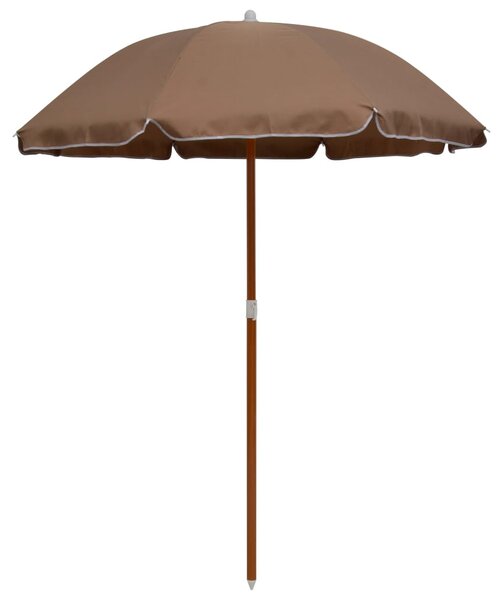 Vrtni suncobran s čeličnim stupom 180 cm smeđesivi - Tupe / 180 cm