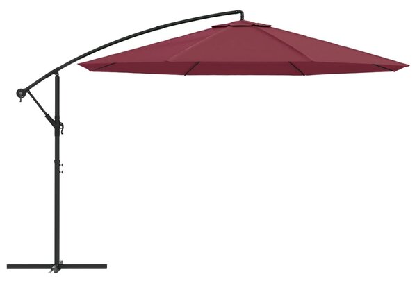 Konzolni vrtni suncobran s aluminijskim stupom 350 cm bordo - Crvena / N/A