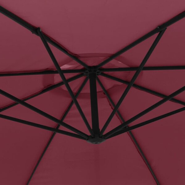 Konzolni vrtni suncobran s aluminijskim stupom 350 cm bordo - Crvena / N/A
