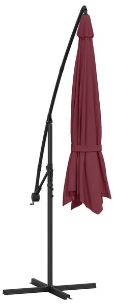 Konzolni vrtni suncobran s aluminijskim stupom 350 cm bordo - Crvena / N/A