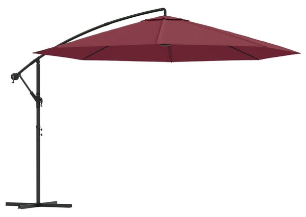 Konzolni vrtni suncobran s aluminijskim stupom 350 cm bordo - Crvena / N/A