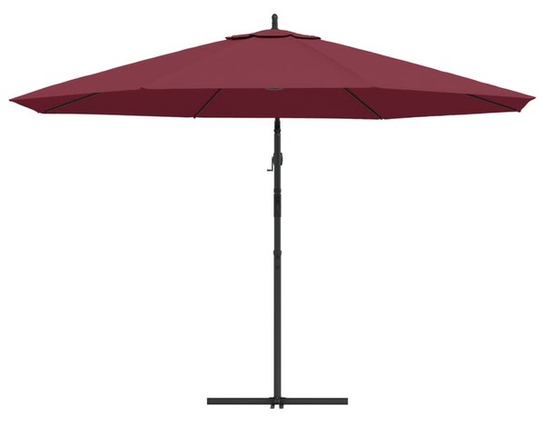 Konzolni vrtni suncobran s aluminijskim stupom 350 cm bordo - Crvena / N/A