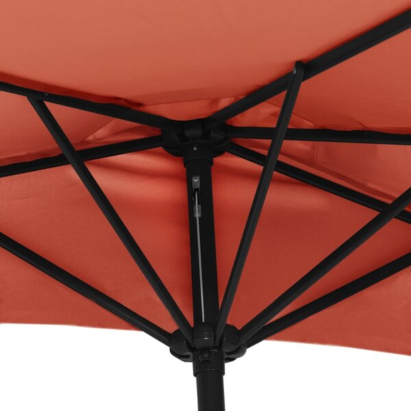 Balkonski suncobran terakota 270 x 144 x 222 cm polukružni - Smeđa / N/A