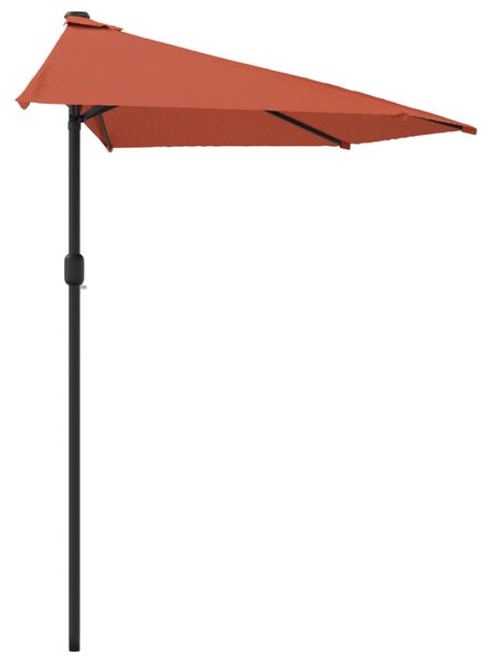Balkonski suncobran terakota 270 x 144 x 222 cm polukružni - Smeđa / N/A