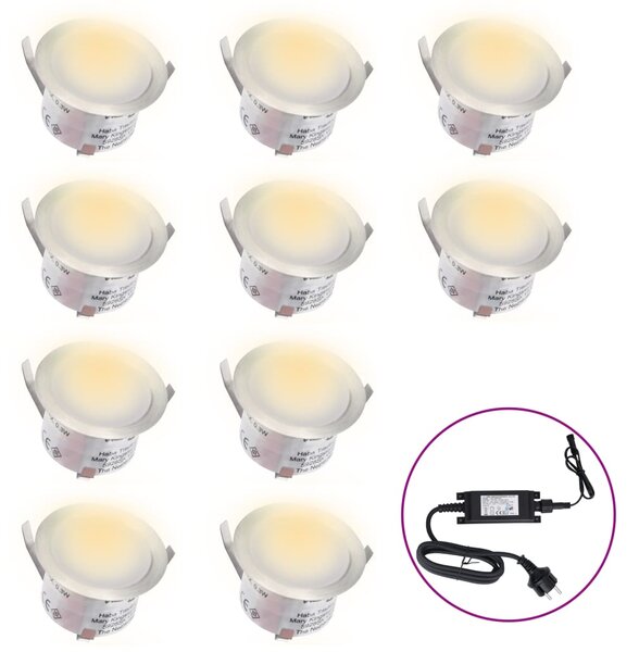 VidaXL LED podne svjetiljke 10 kom tople bijele