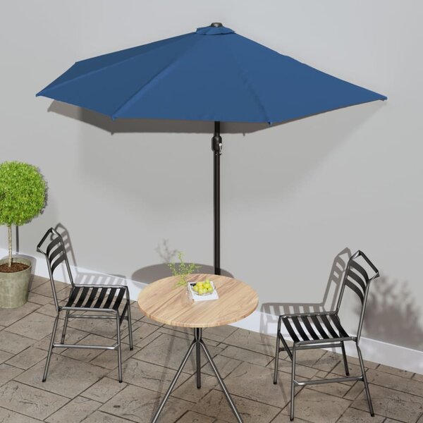 Balkonski suncobran plavi 270 x 144 x 222 cm polukružni - Plava / N/A