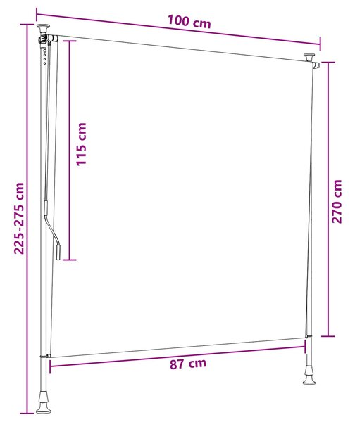 Vanjska Roleta Smeđa 100 x 270 cm - Smeđa / 100 x 270 cm