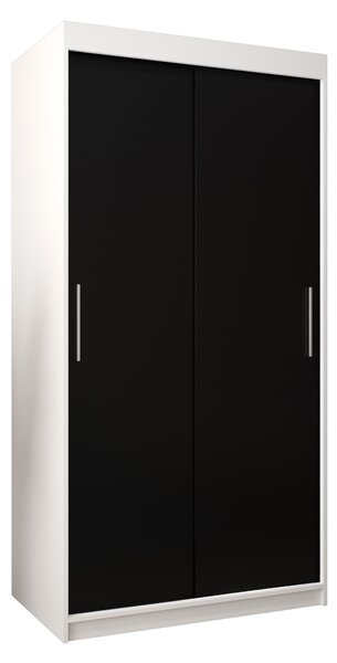 Ormar za garderobu 100 cm Toki (bijela mat + crna mat)