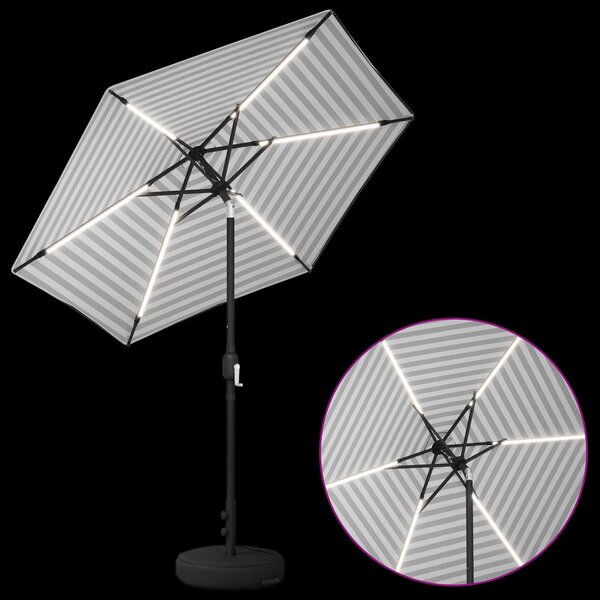 Suncobran za vrt s LED svjetlima i postoljem 230 x 230 cm - Krem / 230 x 230 cm