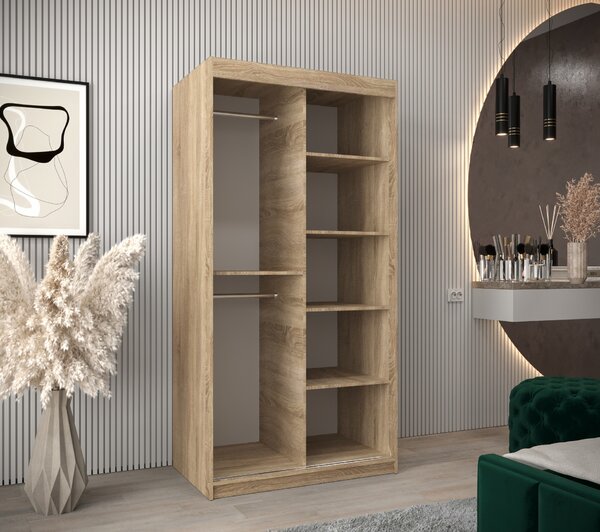 Ormar za garderobu 100 cm Toki (hrast sonoma + hrast sonoma)