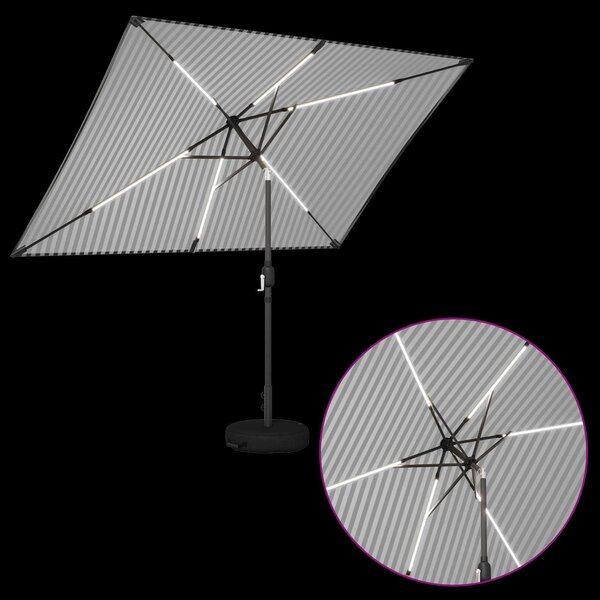Suncobran za vrt s LED svjetlima i postoljem 200 x 300 cm - Krem / 200 x 300 cm