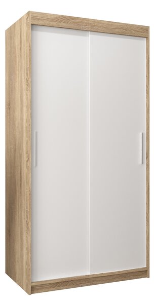 Ormar za garderobu 100 cm Toki (hrast sonoma + bijela mat)