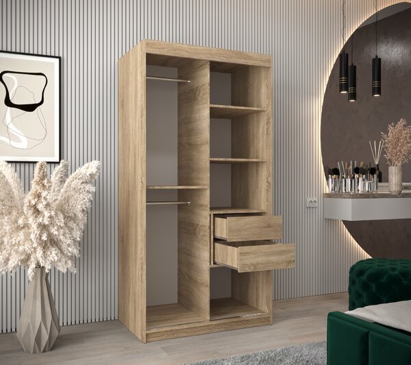 Ormar za garderobu 100 cm Toki (hrast sonoma + hrast sonoma)