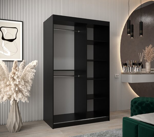 Zondo.hr Ormar za garderobu 120 cm Toki (crna mat + hrast artisan). Akcija -17%. 1064809
