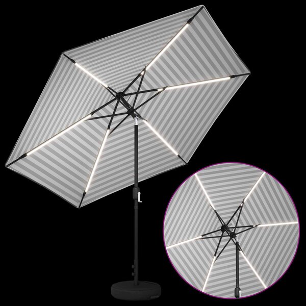 Suncobran za vrt s LED svjetlima i postoljem 300 x 300 cm - Krem / 300 x 300 cm