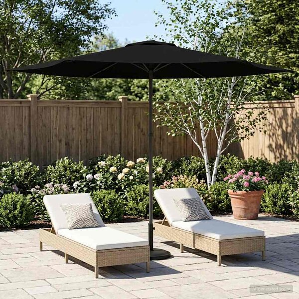 Vrtni suncobran 300 x 300 cm Poliester Pravokutni Crna - Crna / 300 x 300 cm